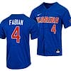 Jud Fabian Jersey #4 Florida Gators College Baseball Full-Button Royal