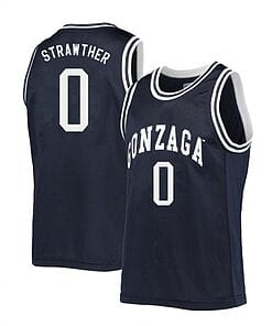 Julian Strawther Jersey #0 Gonzaga Bulldogs College Basketball Navy