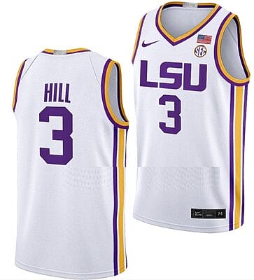 Justice Hill Jersey #3 LSU Tigers College Basketball Limited White