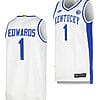 Justin Edwards Jersey #1 Kentucky Wildcats Limited Retro Basketball White 2023-24