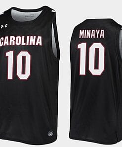 Justin Minaya Jersey #10 South Carolina Gamecocks College Basketball Black Replica