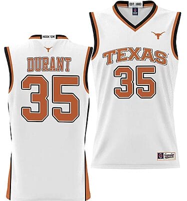 Kevin Durant Jersey #35 Texas Longhorns NIL College Basketball Lightweight White