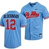 Kemp Alderman Jersey #12 Ole Miss Rebels College Baseball Blue