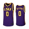 KJ Williams Jersey #0 LSU Tigers Basketball 2023 NCAA College Purple