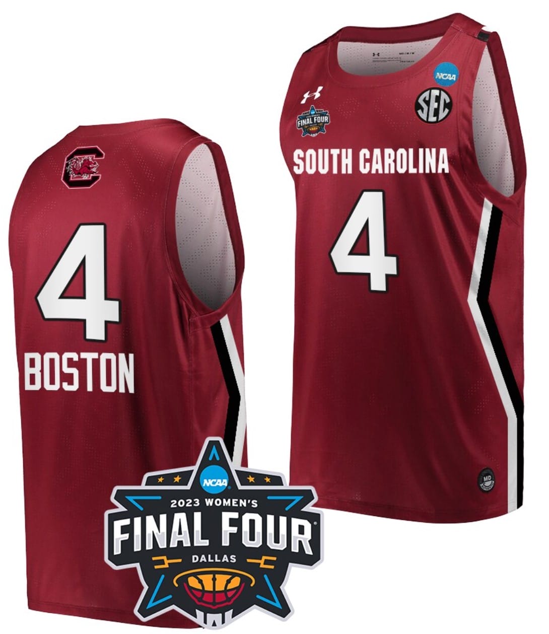 Kamilla Cardoso Jersey #4 South Carolina Gamecocks College Basketball 2023 NCAA Final Four Garnet Garnet