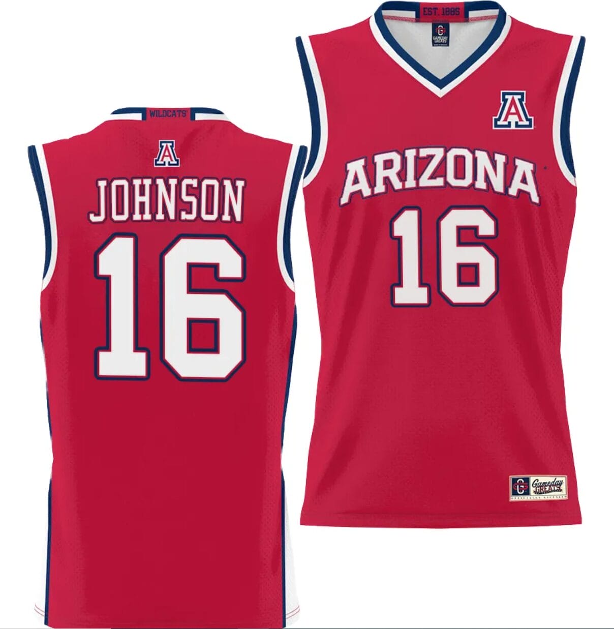 Keshad Johnson Jersey #16 Arizona Wildcats NIL College Basketball Lightweight Red