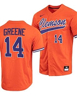 Khalil Greene Jersey #14 Clemson Tigers College Baseball Orange Full-Button