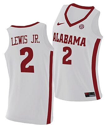 Kira Lewis Jr Jersey Alabama Crimson Tide College Basketball Replica White #2