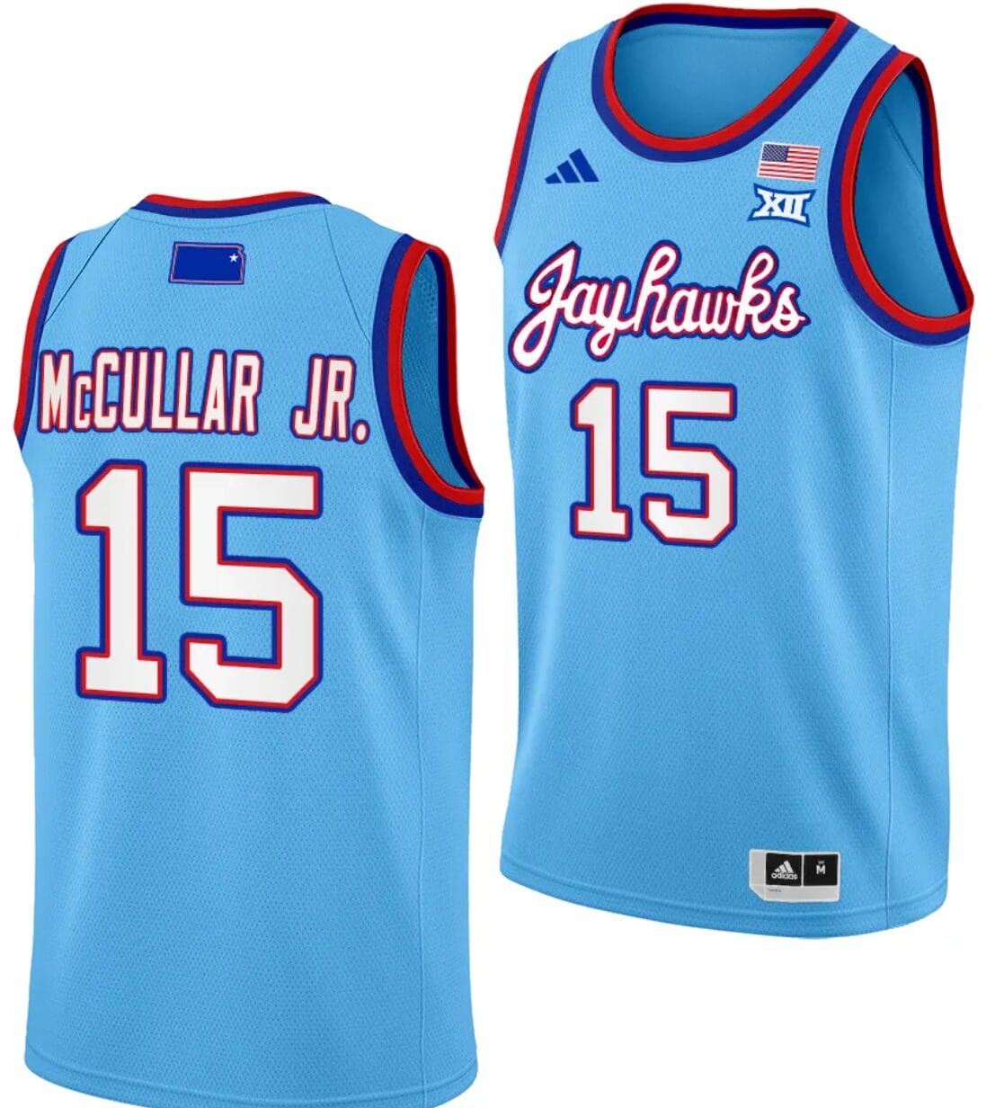 Kevin McCullar Jr Jersey #15 Kansas Jayhawks Basketball DRIP Alternate 2023-24 Baby Blue