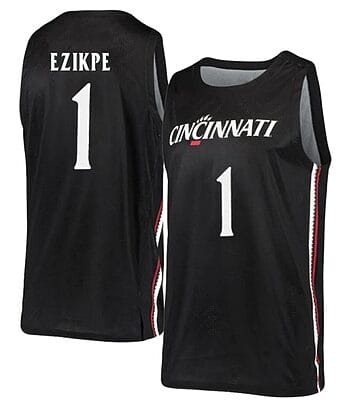 Kalu Ezikpe Jersey #1 Cincinnati Bearcats College Basketball Black