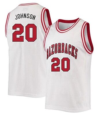 Kamani Johnson Jersey #20 Arkansas Razorbacks College Basketball White 2