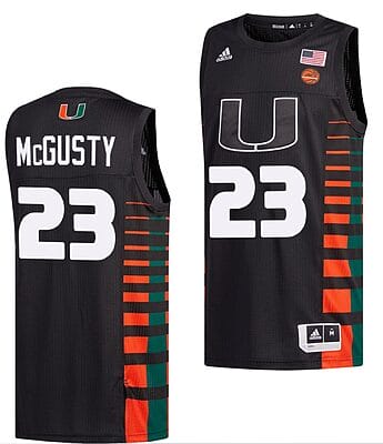 Kameron McGusty Jersey #23 Miami Hurricanes College Basketball Black