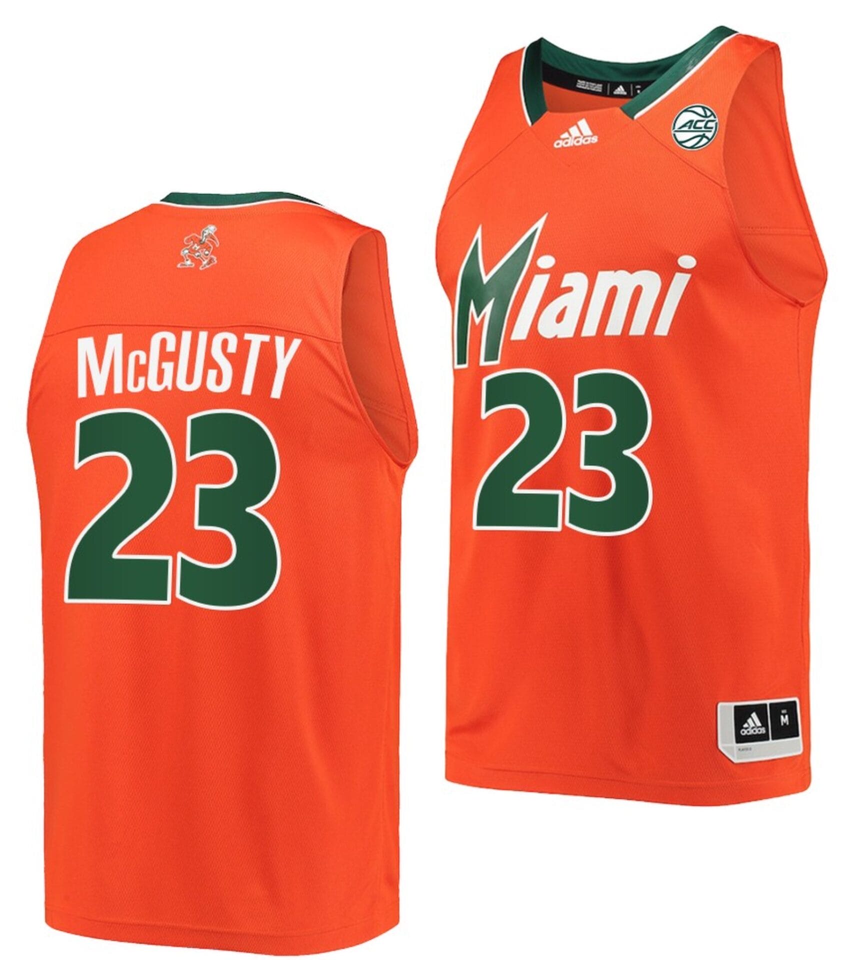 Kameron McGusty Jersey #23 Miami Hurricanes College Basketball Reverse Retro Orange
