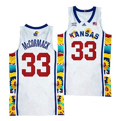 Kansas Jayhawks #33 David McCormack Jersey 2022 Sunflower Showdown White Basketball Jerseys