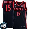 Kawhi Leonard Jersey #15 San Diego State Aztecs College Basketball 2023 NCAA Final Four Black
