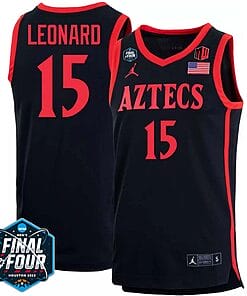 Kawhi Leonard Jersey #15 San Diego State Aztecs College Basketball 2023 NCAA Final Four Black