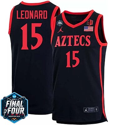 Kawhi Leonard Jersey #15 San Diego State Aztecs College Basketball 2023 NCAA Final Four Black