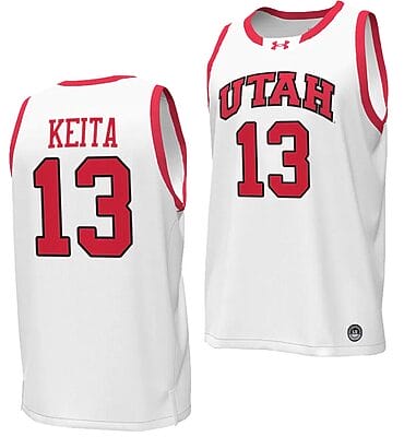 Keba Keita Jersey #13 Utah Utes College Basketball 2023-24 Replica White