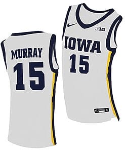 Keegan Murray Jersey #15 Iowa Hawkeyes College Basketball White