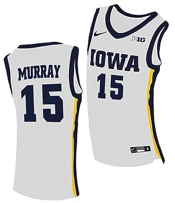 Keegan Murray Jersey #15 Iowa Hawkeyes College Basketball White
