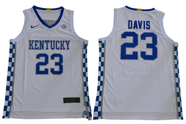 Anthony Davis Jersey #23 Kentucky Wildcats NCAA Basketball SEC White