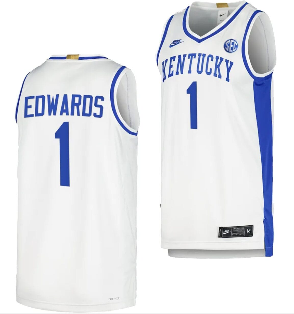 Kentucky Wildcats Justin Edwards Jersey #1 Limited Retro Basketball White 2023-24