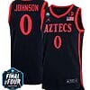 Keshad Johnson Jersey #0 San Diego State Aztecs College Basketball 2023 NCAA Final Four Black