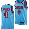 Keshad Johnson Jersey San Diego State Aztecs College Basketball Blue Alternate #0