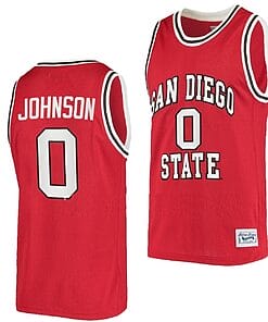 Keshad Johnson Jersey San Diego State Aztecs College Basketball Red Retro #0