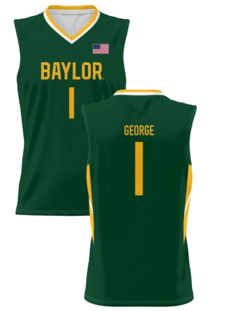 Keyonte George Jersey #1 Baylor Bears College Basketball Green