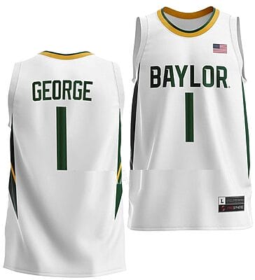Keyonte George Jersey #1 Baylor Bears College Basketball Home White