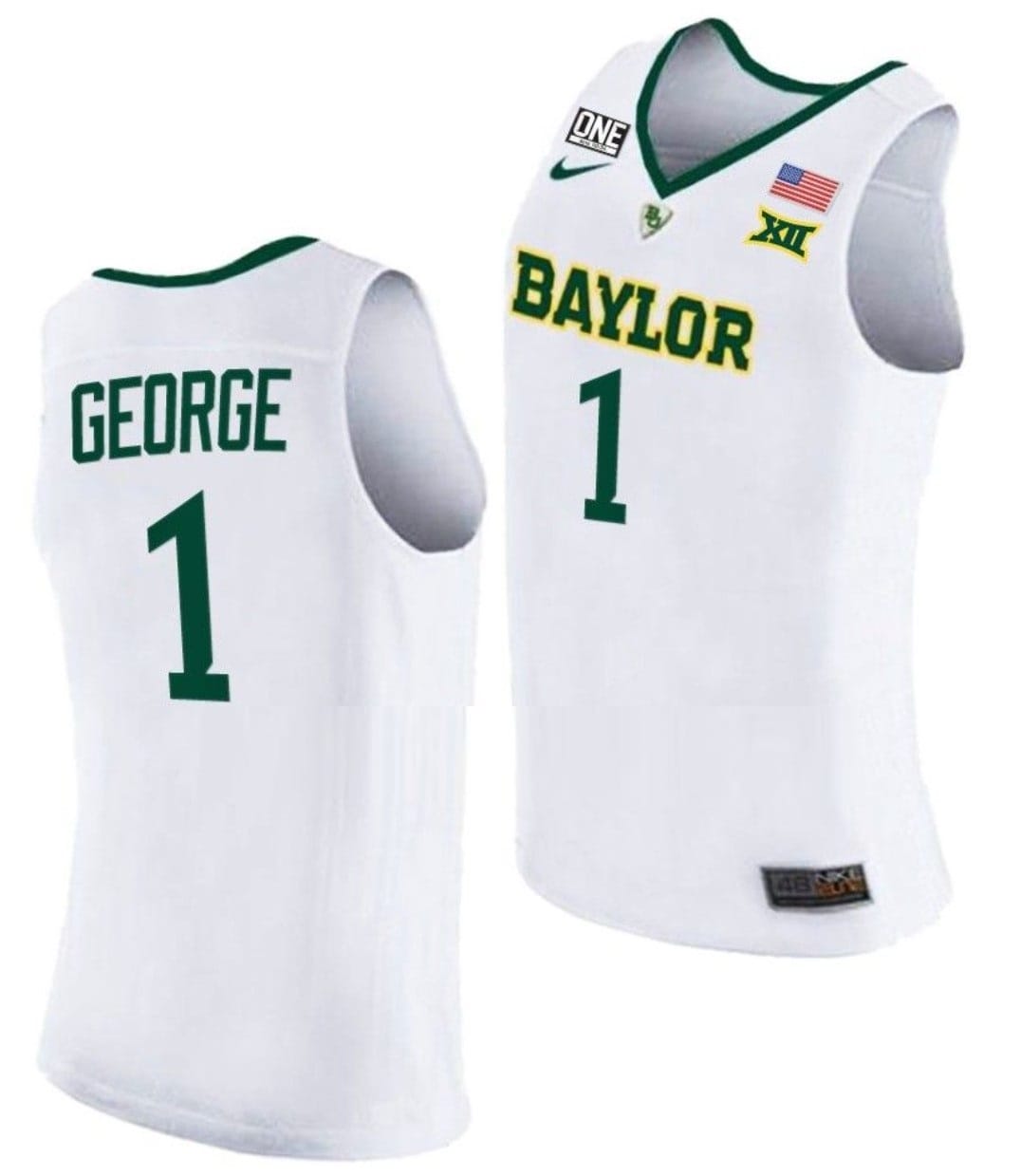 Keyonte George Jersey #1 Baylor Bears College Basketball White