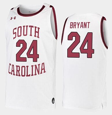 Keyshawn Bryant Jersey #24 South Carolina Gamecocks College Basketball White Replica