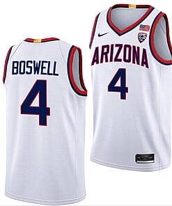Kylan Boswell Jersey #4 Arizona Wildcats College Basketball Limited White