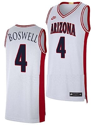 Kylan Boswell Jersey #4 Arizona Wildcats College Basketball Maui Invitational Champs White