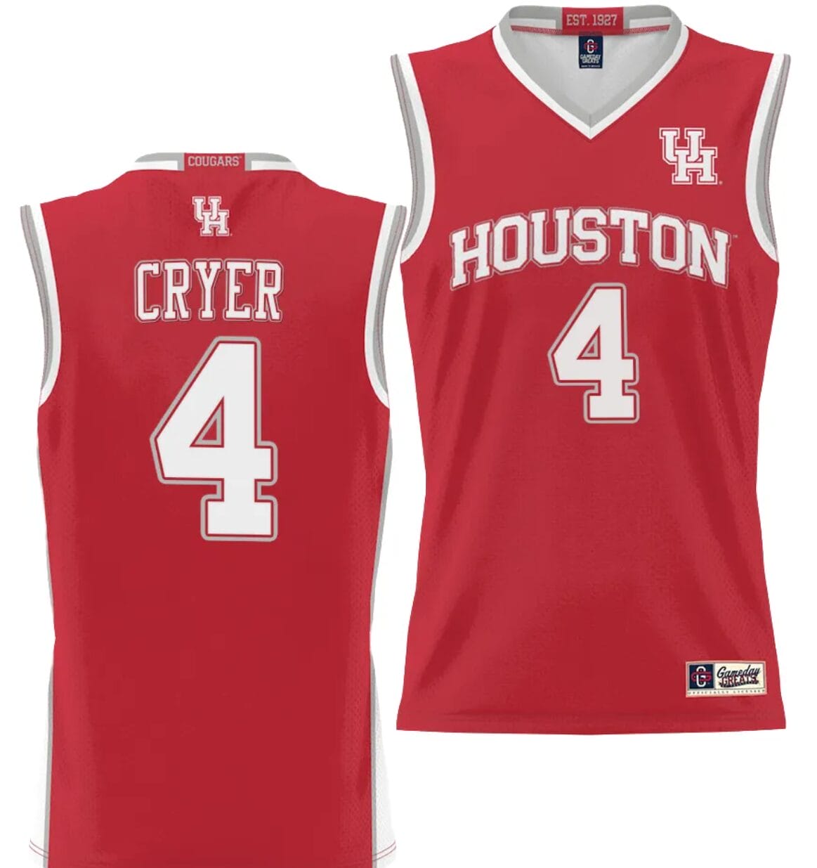LJ Cryer Jersey #4 Houston Cougars NIL College Basketball Lightweight Red