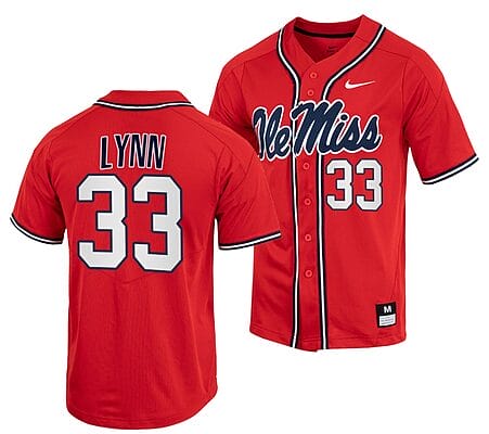 Lance Lynn Jersey #33 Ole Miss Rebels College Baseball Red