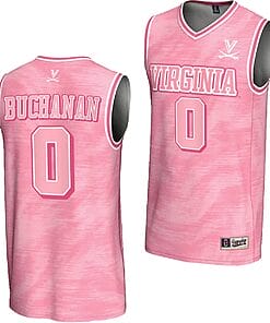 Blake Buchanan Jersey #0 Virginia Cavaliers College Basketball Lightweight Pink