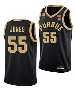 Lance Jones Jersey #55 Purdue Boilermakers College Basketball Black Alternate