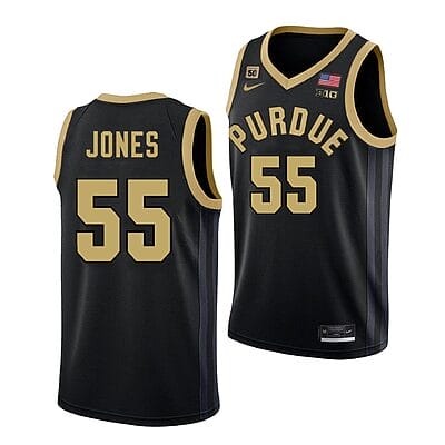 Lance Jones Jersey #55 Purdue Boilermakers College Basketball Black Alternate