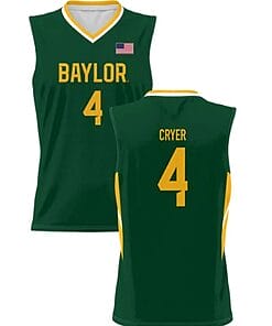 LJ Cryer Jersey #4 Baylor Bears College Basketball Green