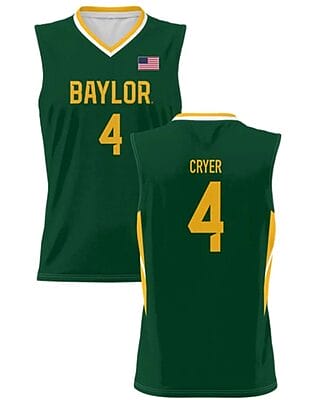 LJ Cryer Jersey #4 Baylor Bears College Basketball Green