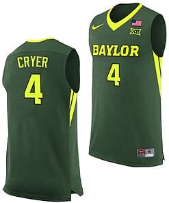 LJ Cryer Jersey #4 Baylor Bears College Basketball Green Replica
