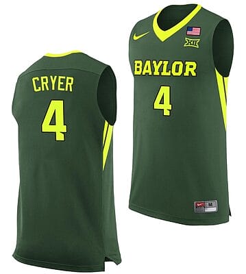 LJ Cryer Jersey #4 Baylor Bears College Basketball Green Replica
