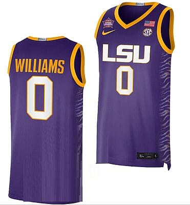 LaDazhia Williams Jersey LSU Tigers 2023 NCAA Basketball National Champions Purple #0