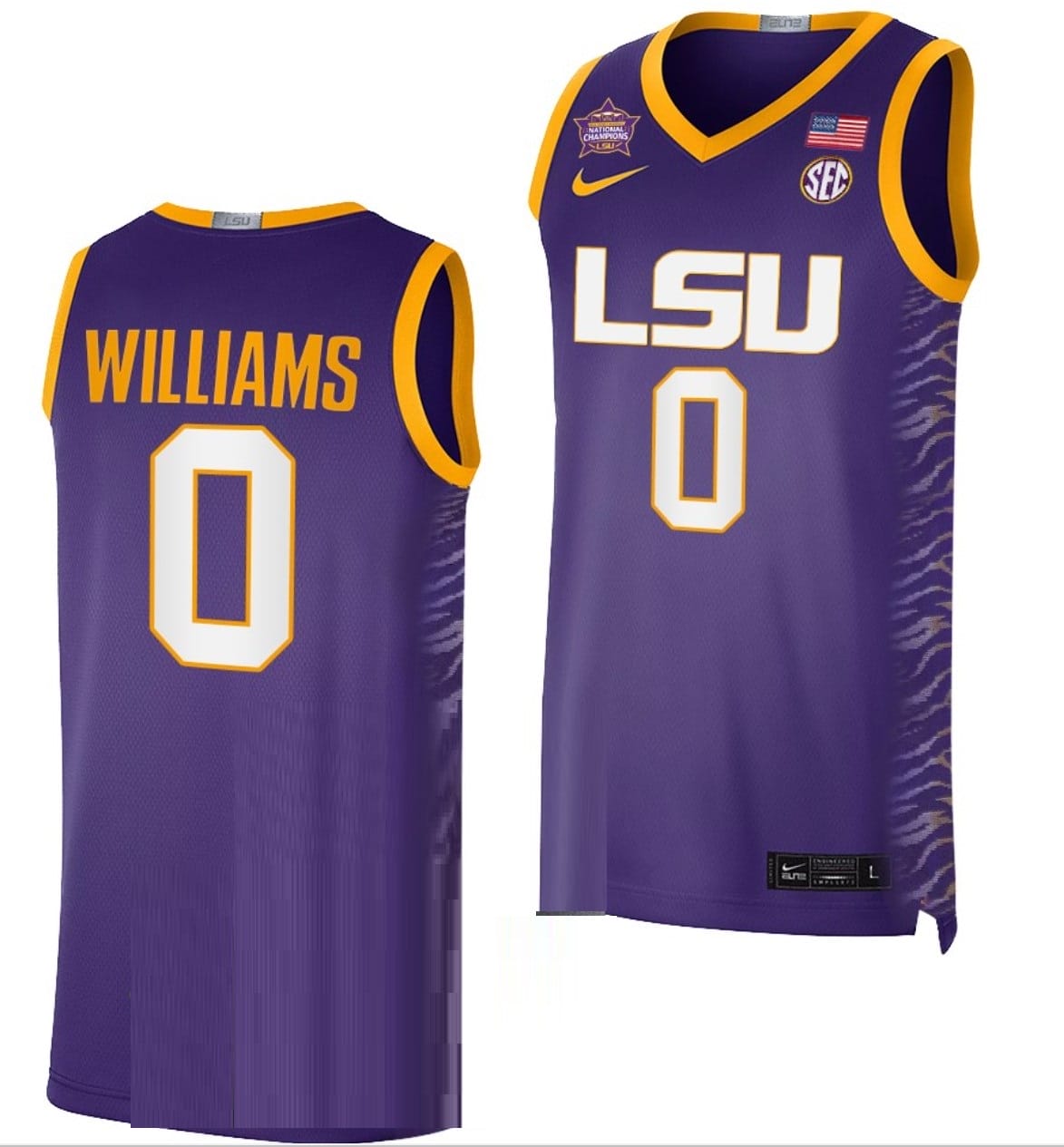 LaDazhia Williams Jersey LSU Tigers 2023 NCAA Basketball National Champions Purple #0