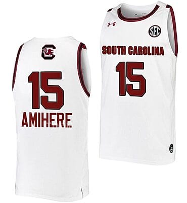 Laeticia Amihere Jersey #15 South Carolina Gamecocks College Basketball White
