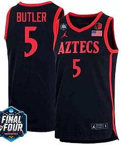 Lamont Butler Jersey #5 San Diego State Aztecs College Basketball 2023 NCAA Final Four Black