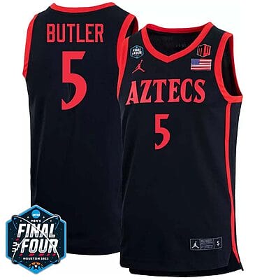 Lamont Butler Jersey #5 San Diego State Aztecs College Basketball 2023 NCAA Final Four Black