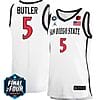 Lamont Butler Jersey #5 San Diego State Aztecs College Basketball 2023 NCAA Final Four White